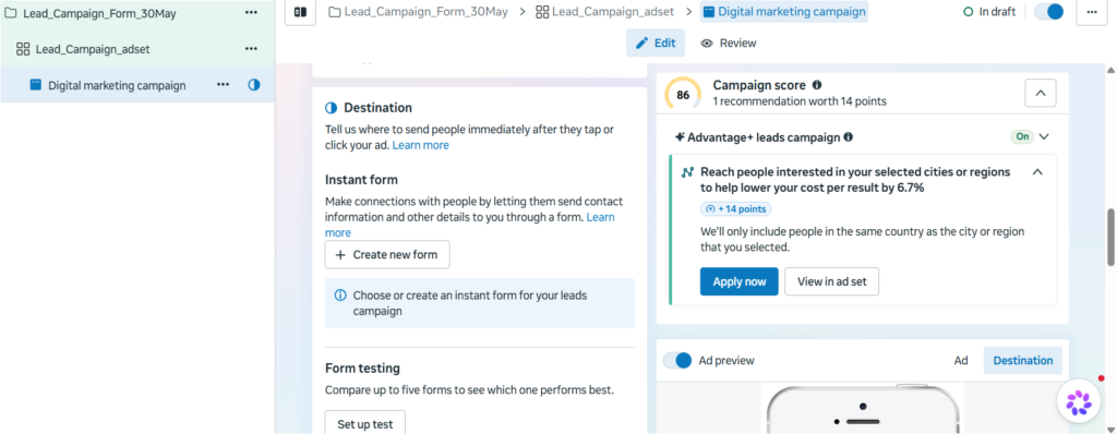 meta ads campaign image