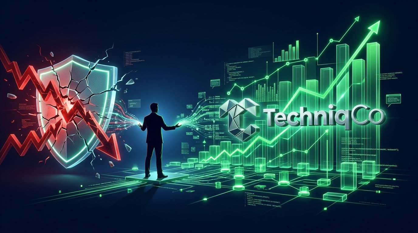 A founder silhouette stands between a cracked algorithmic penalty shield and a rising green holographic search ranking chart representing Google Core Update recovery from AI content penalties in 2026