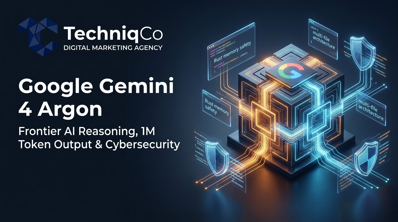 Google Gemini 4 Argon frontier AI model with 1 million token output, deep reasoning, and defensive cybersecurity capabilities by TechniqCo