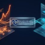 High-tech 3D data visualization comparing Google Trends search velocity curves and regional heatmaps with Google Keyword Planner search volume dashboards, centered around the TechniqCo Digital Marketing Agency insignia.